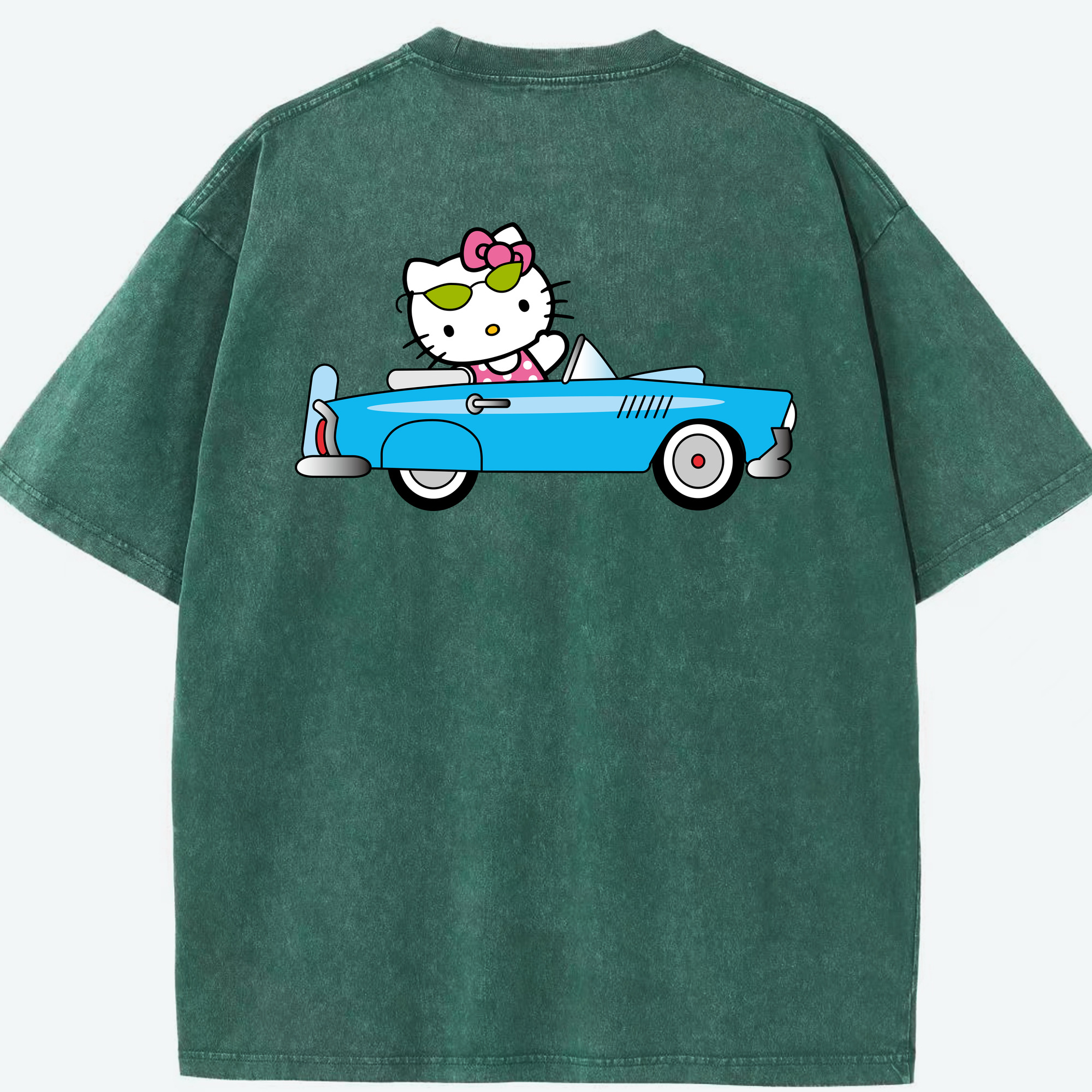 （画像用） Hello Kitty ハローキティ 綿100% ヴィンテージ風 半袖Tシャツ（背面プリント）